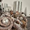 Adventskranz in Silber und Weiss