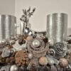 Adventskranz in Silber und Weiss