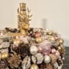 Herrlicher voller Adventskranz in rosa, gold und gedecktem weiss